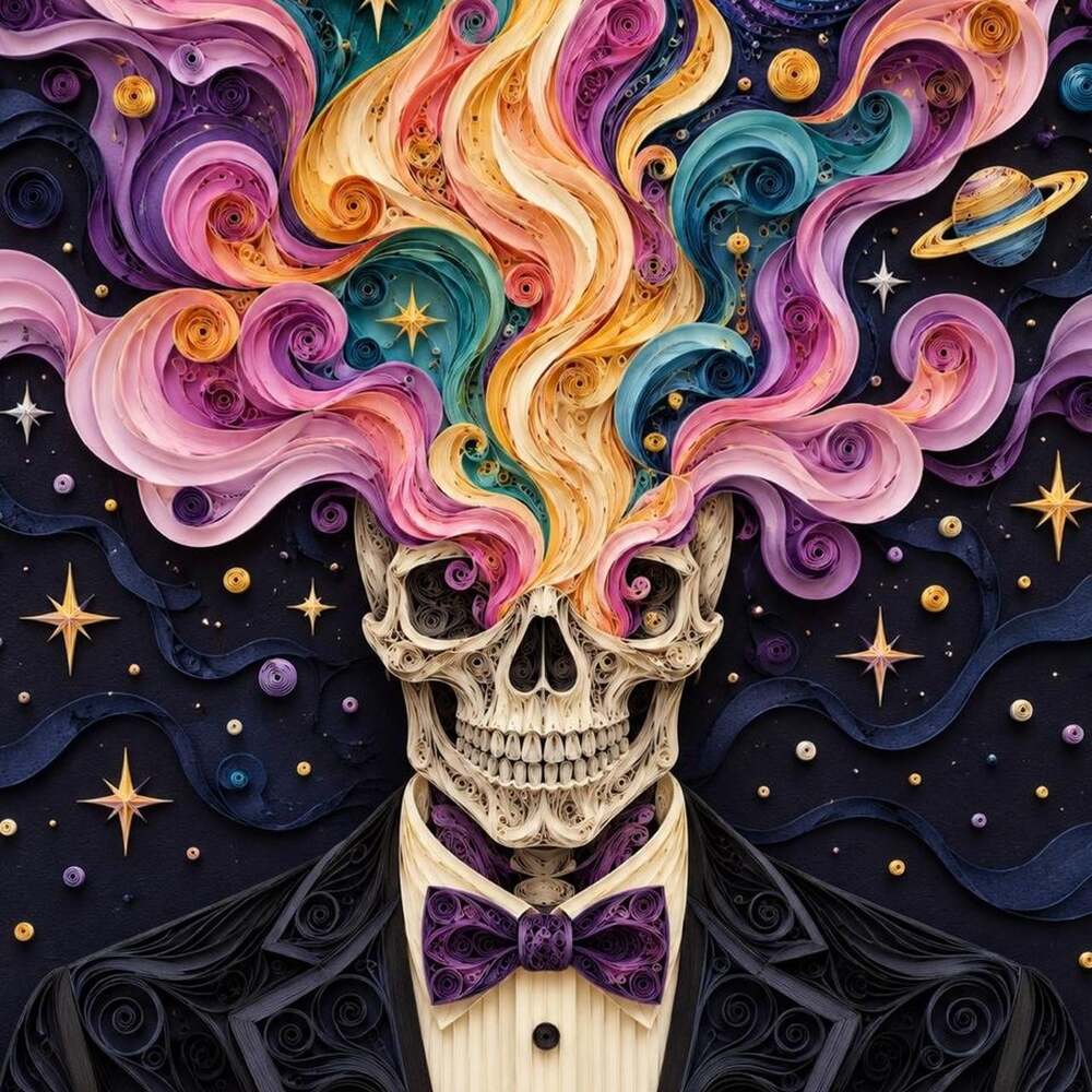 8 X 10 Framed Cosmic Skull Portrait Fe 32